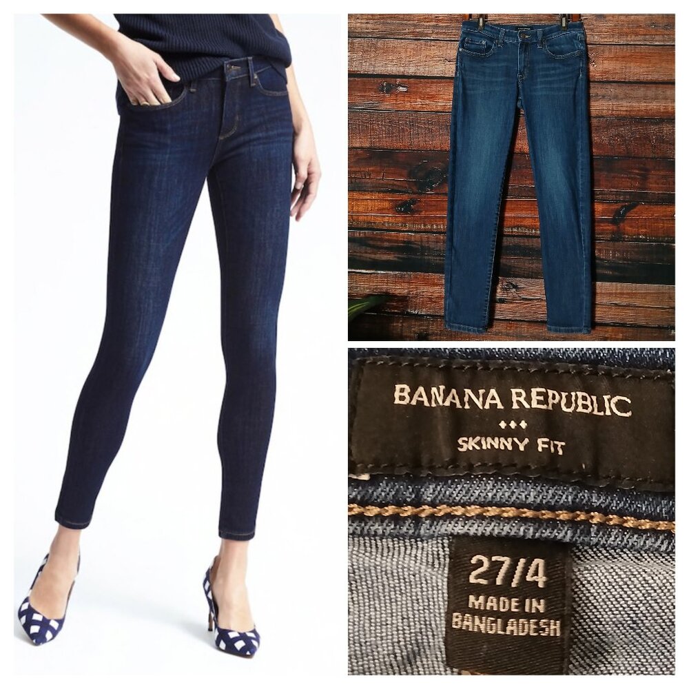 Banana Republic Jeans 4 27 Skinny Ankle Low Rise Dark Wash Denim Stretch